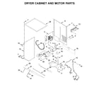 Whirlpool 7MWGT4027HW0 dryer cabinet and motor parts diagram