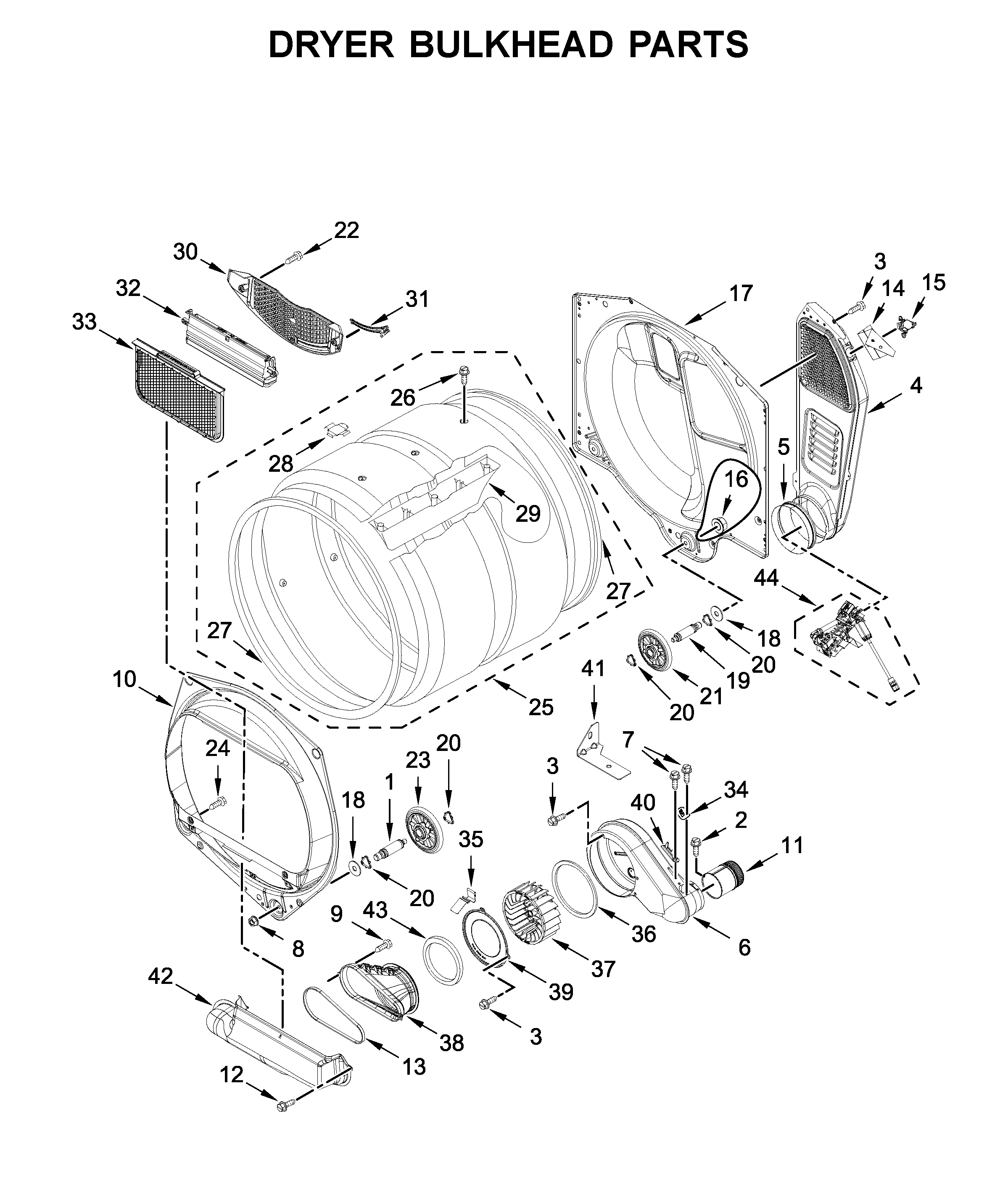 Dryer bulkhead parts