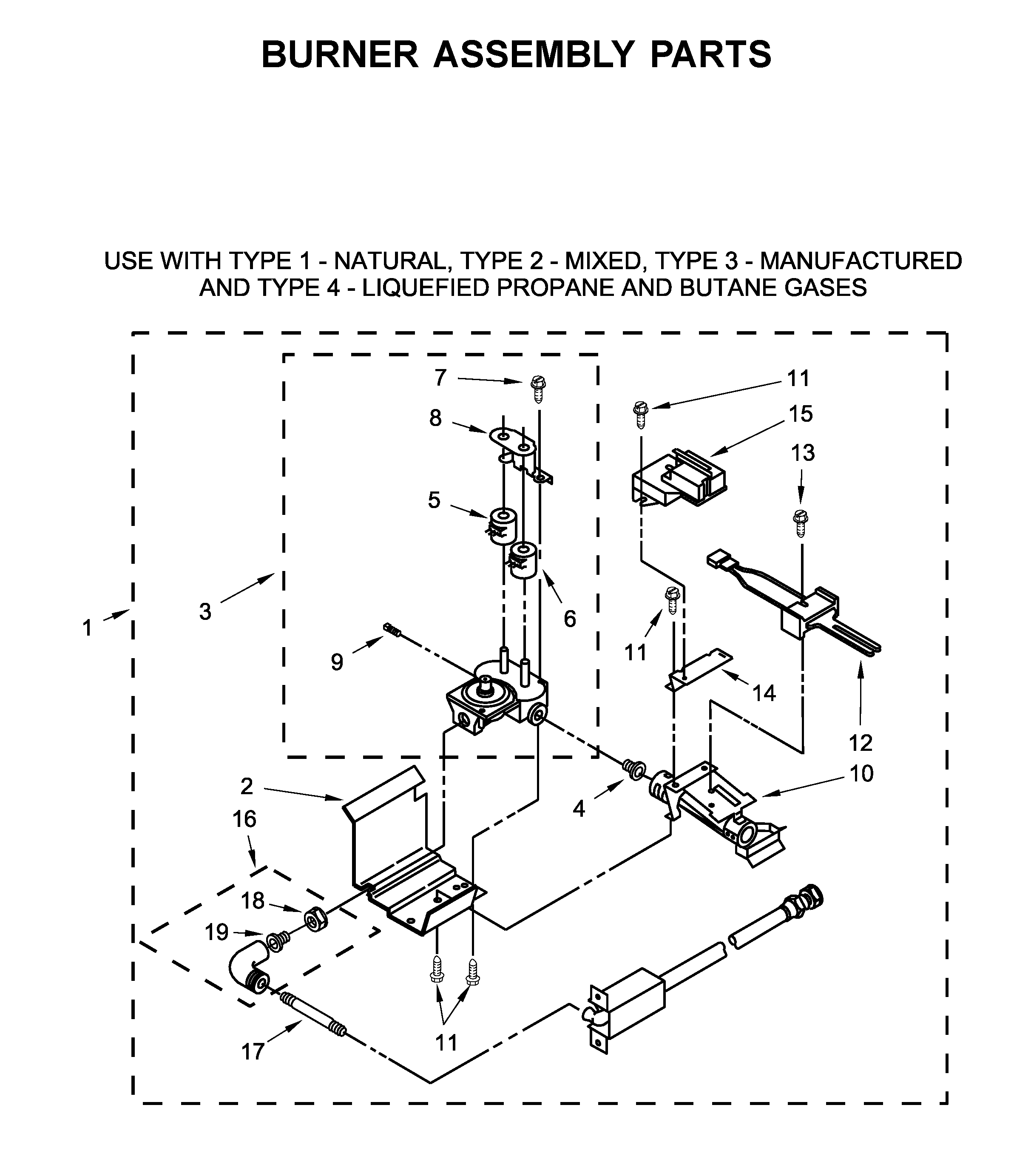 Burner assembly parts