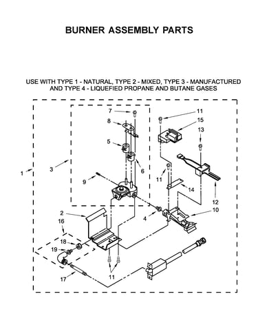 Burner assembly parts
