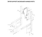 Whirlpool WGTLV27HW0 dryer support and washer harness parts diagram