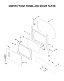 Dryer front panel and door parts