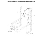 Whirlpool WETLV27HW1 dryer support and washer harness parts diagram