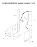 Dryer support and washer harness parts