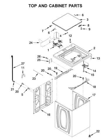 Top and cabinet parts