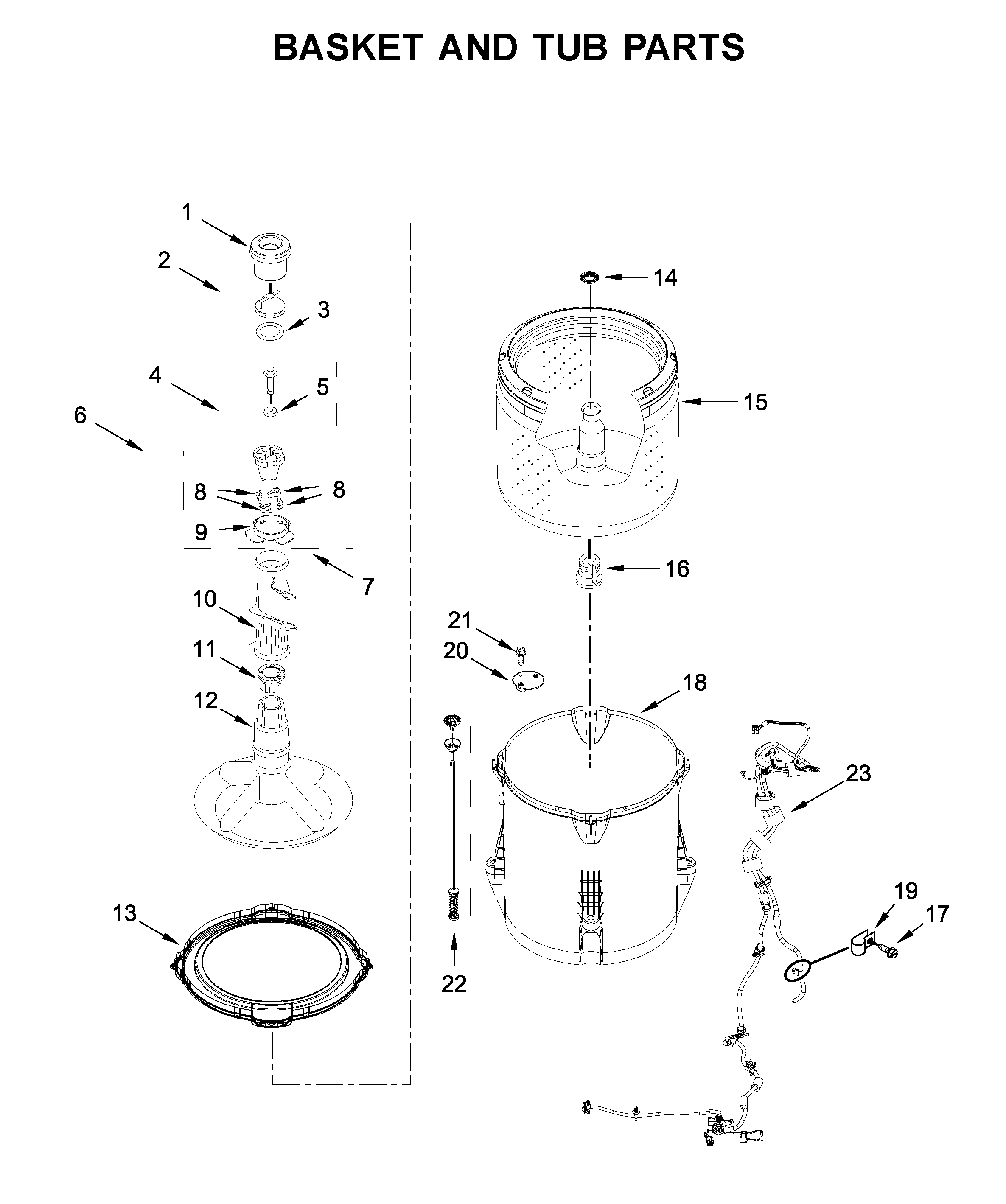Basket and tub parts