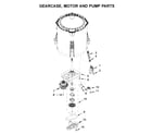 Whirlpool WETLV27HW1 gearcase, motor and pump parts diagram