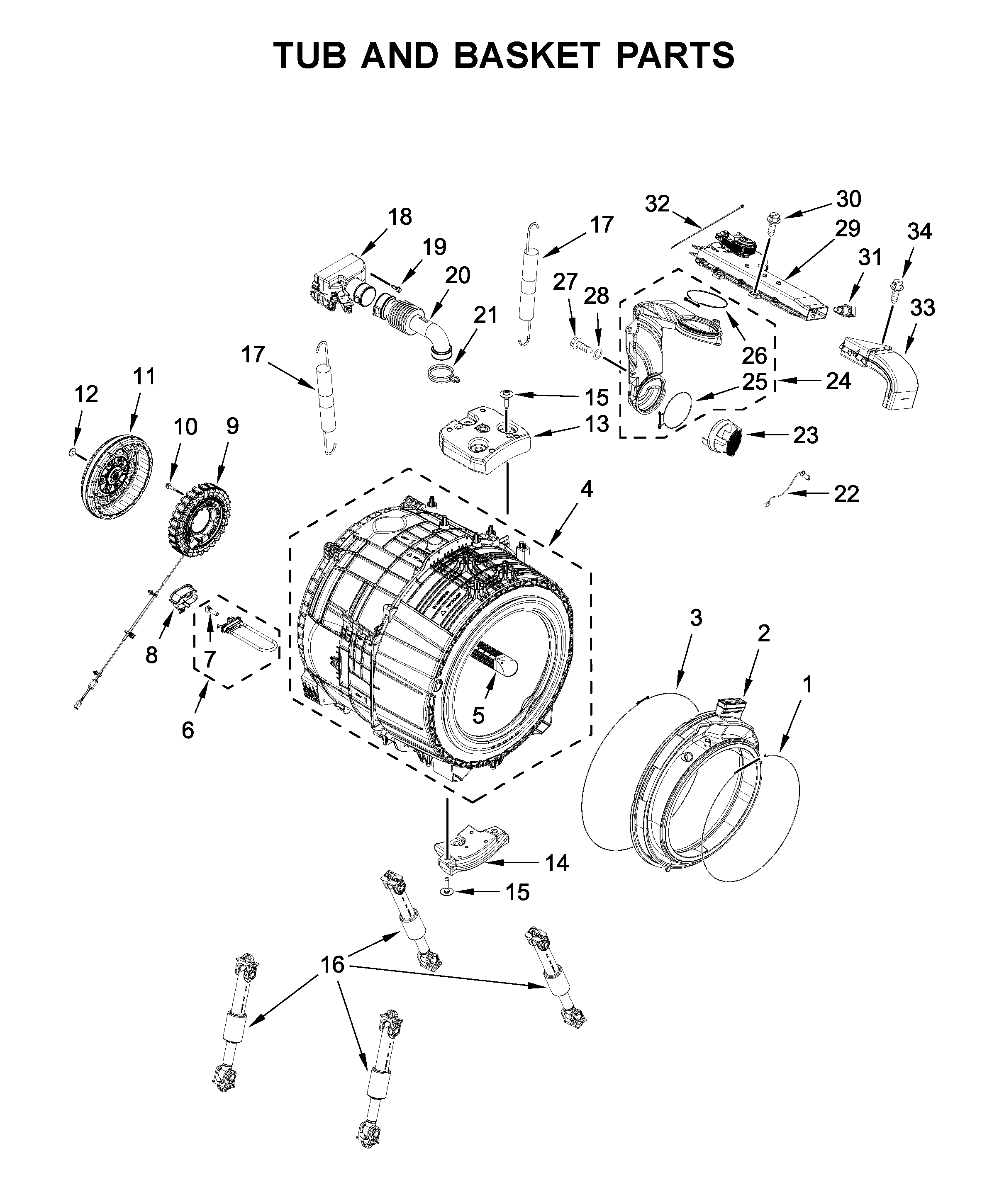 TUB AND BASKET PARTS