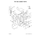 Whirlpool WFW9620HBK0 top and cabinet parts diagram