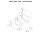 Whirlpool WGTLV27HW1 dryer front panel and door parts diagram