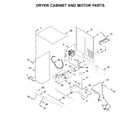 Whirlpool WGTLV27HW1 dryer cabinet and motor parts diagram