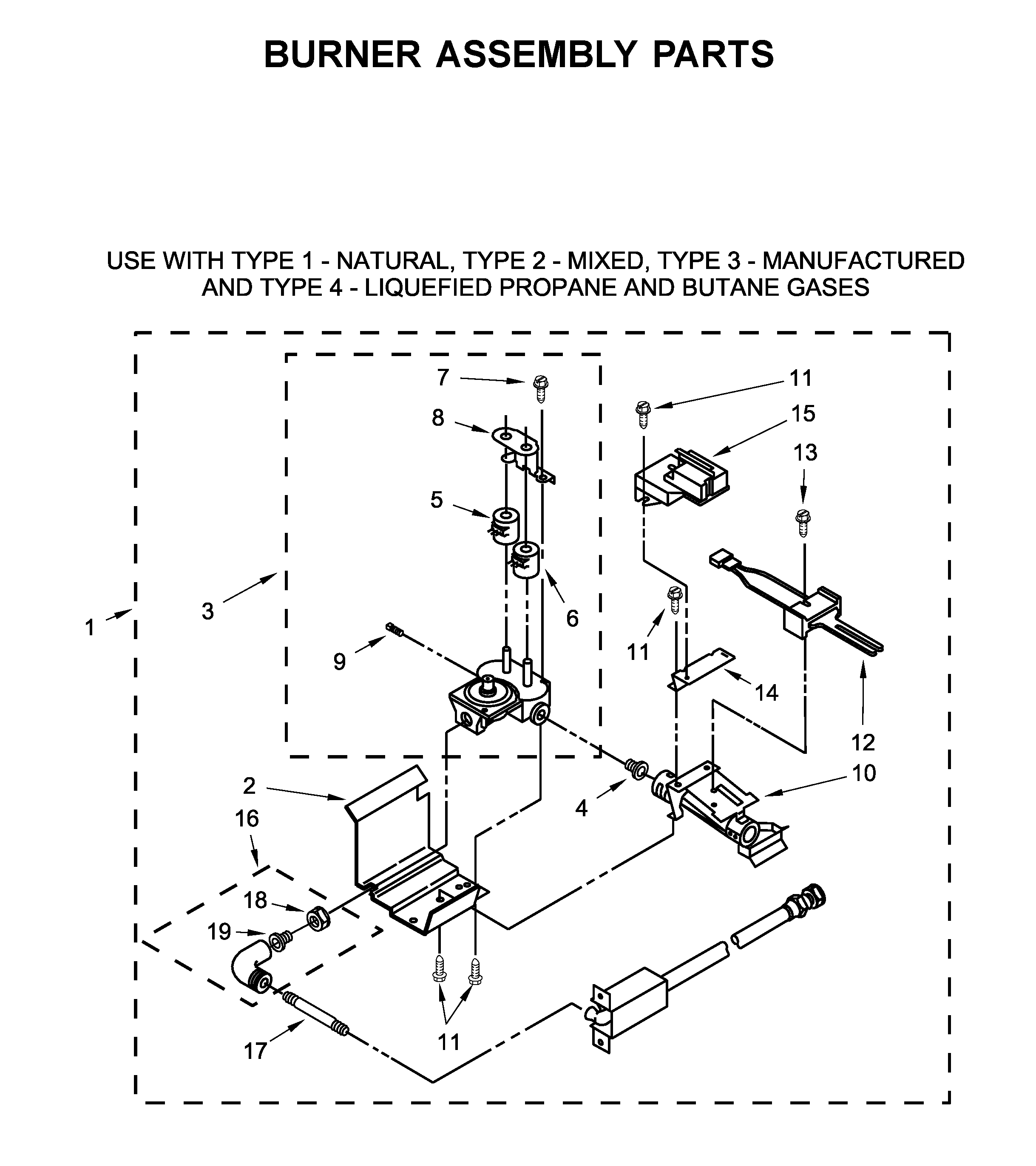 Burner assembly parts