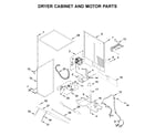 Whirlpool WGTLV27HW2 dryer cabinet and motor parts diagram