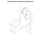 Whirlpool WGTLV27HW2 dryer support and washer harness parts diagram
