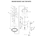 Whirlpool WGTLV27HW2 washer basket and tub parts diagram