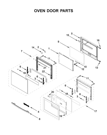 Oven door parts