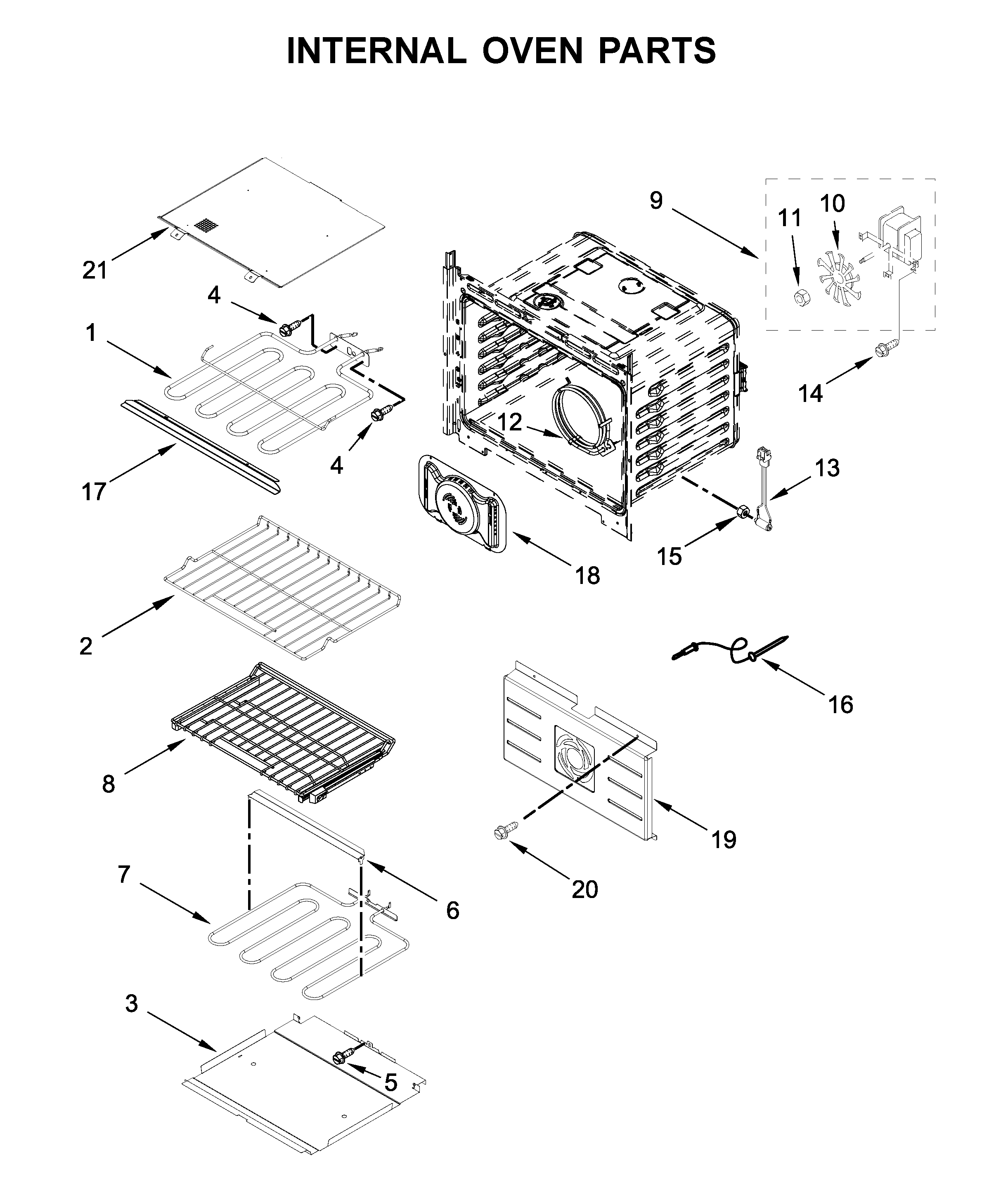 Internal oven parts