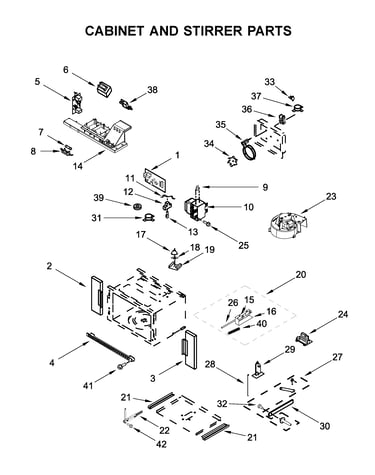 Cabinet and stirrer parts