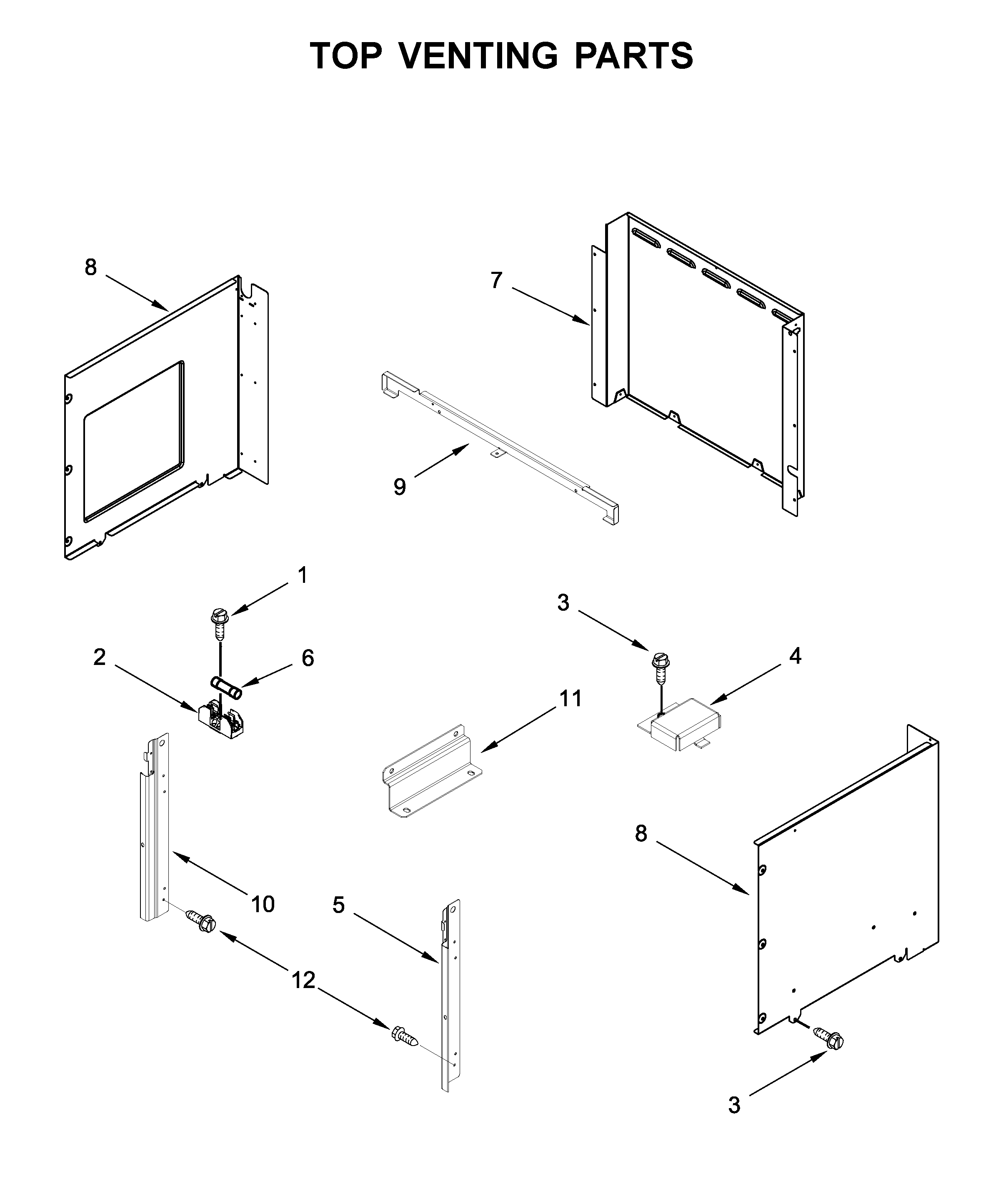 Top venting parts