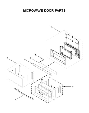 Microwave door parts