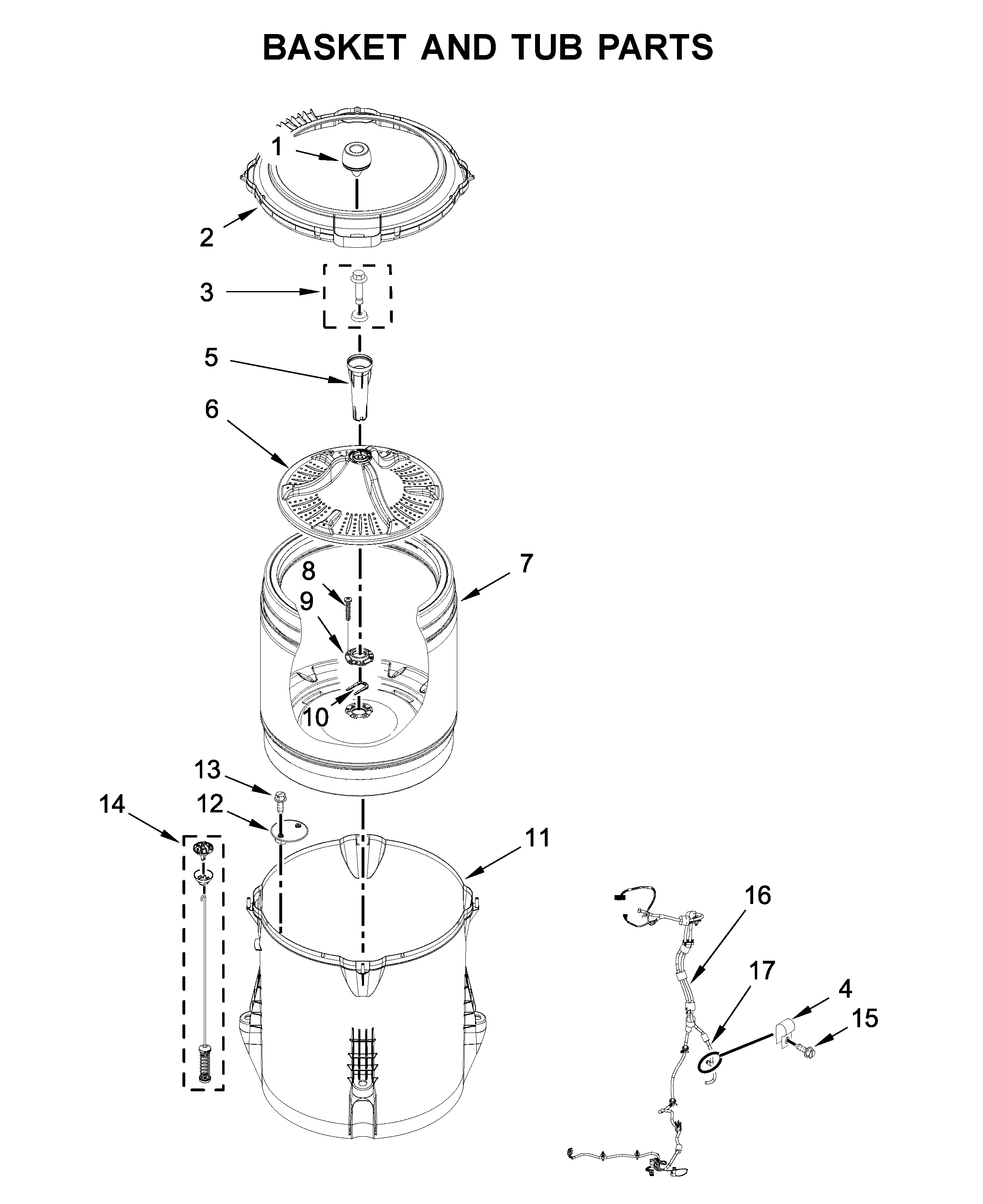 Basket and tub parts