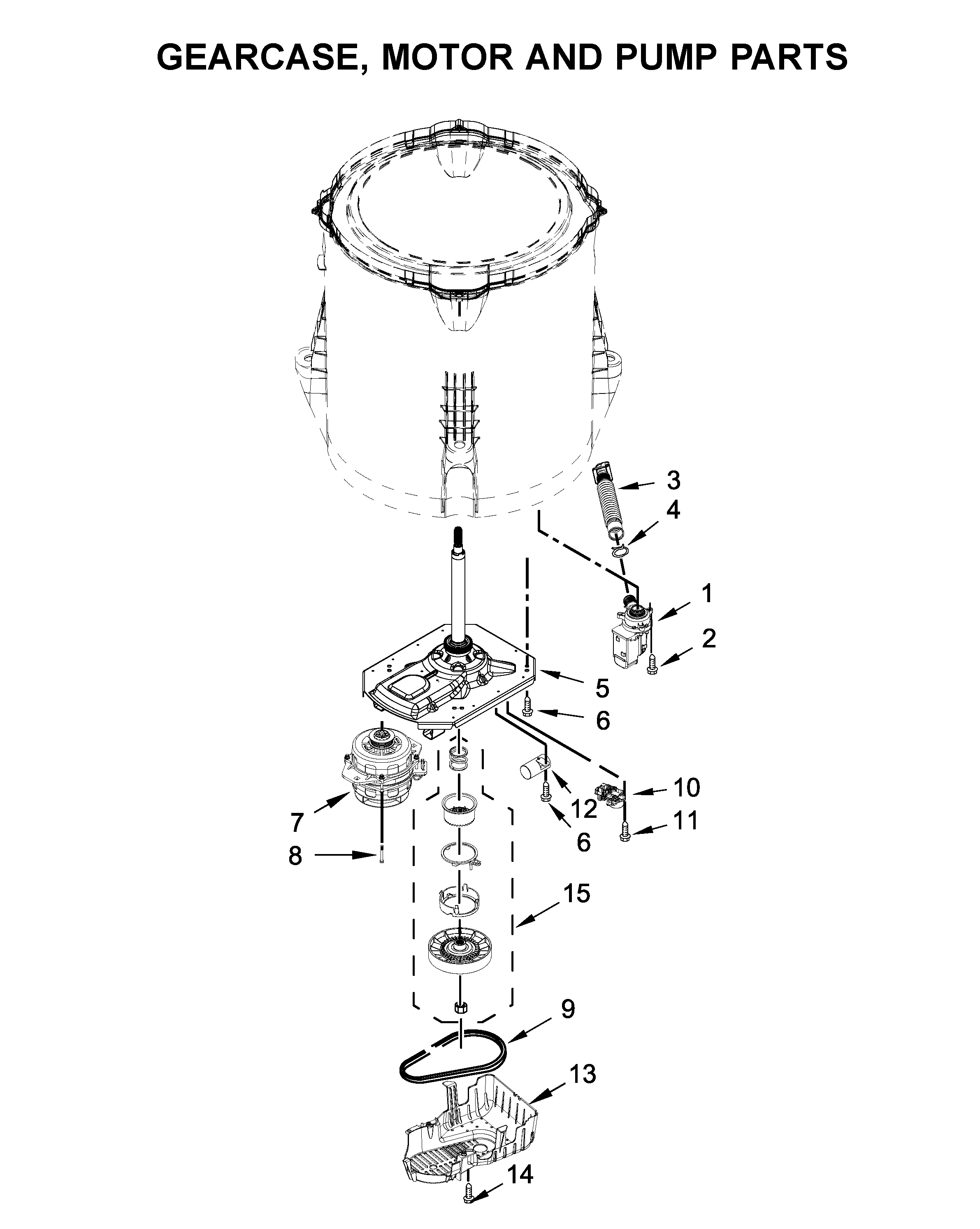 Gearcase, motor and pump parts