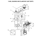 KitchenAid KSM153PSQFW0 case, gearing and planetary unit parts diagram