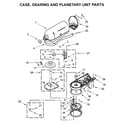 KitchenAid KSM153PSQCU0 case, gearing and planetary unit parts diagram