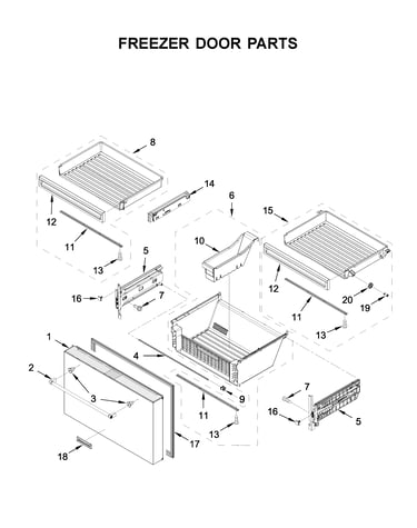 Freezer door parts