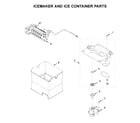 KitchenAid KRMF706EBS04 icemaker and ice container parts diagram