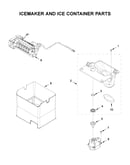 Icemaker and ice container parts