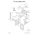 Whirlpool WTW4850HW2 top and cabinet parts diagram