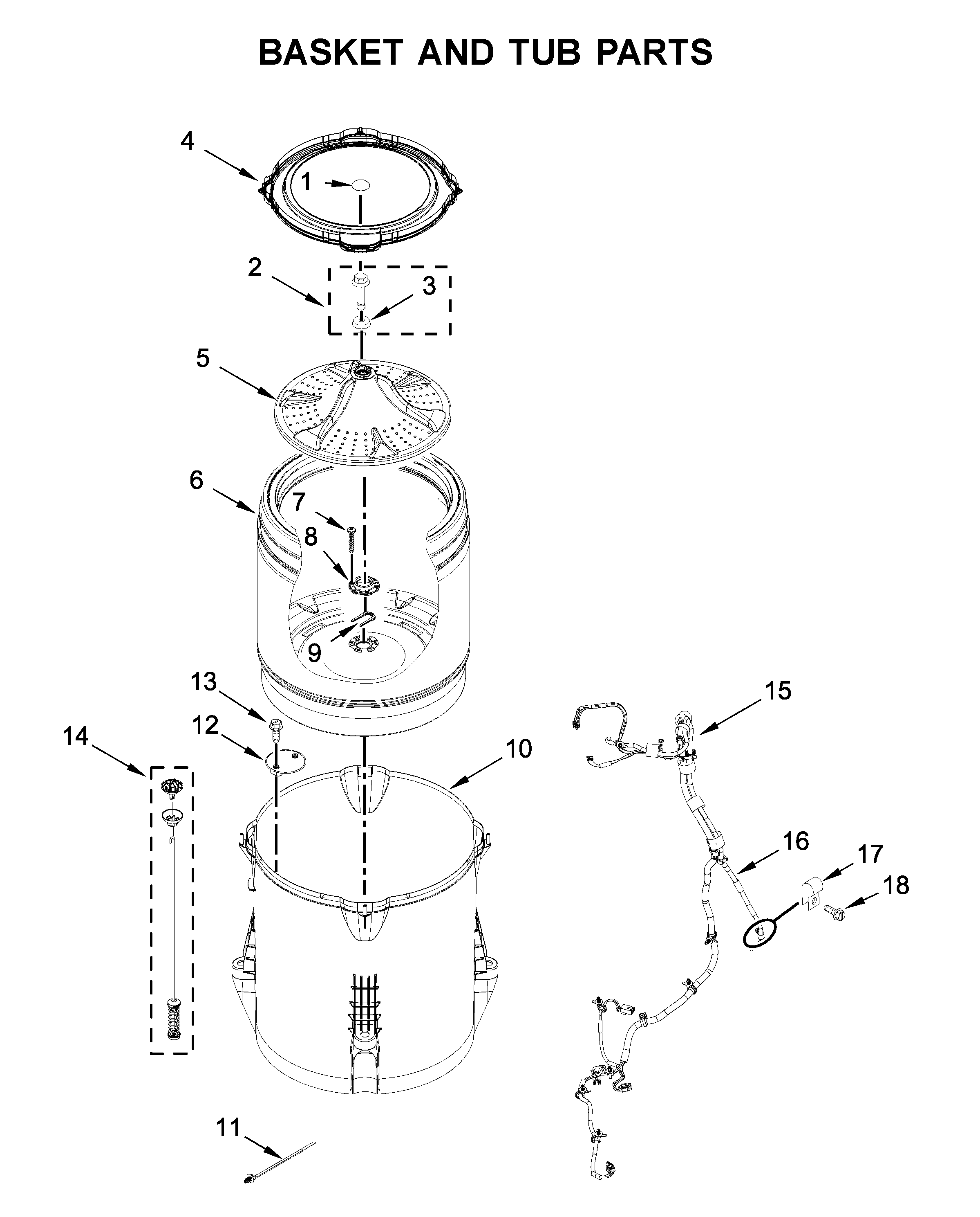 Basket and tub parts