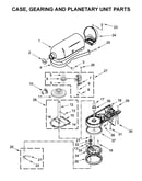 Case, gearing and planetary unit parts