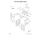 Crosley CAW38125HW1 top and cabinet parts diagram