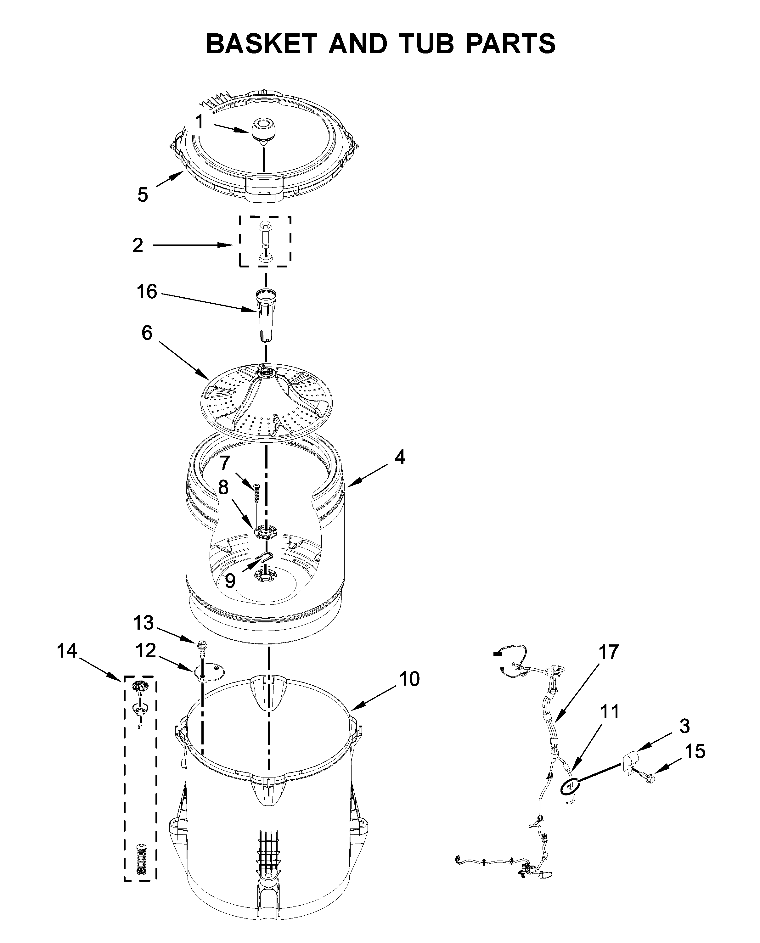 Basket and tub parts