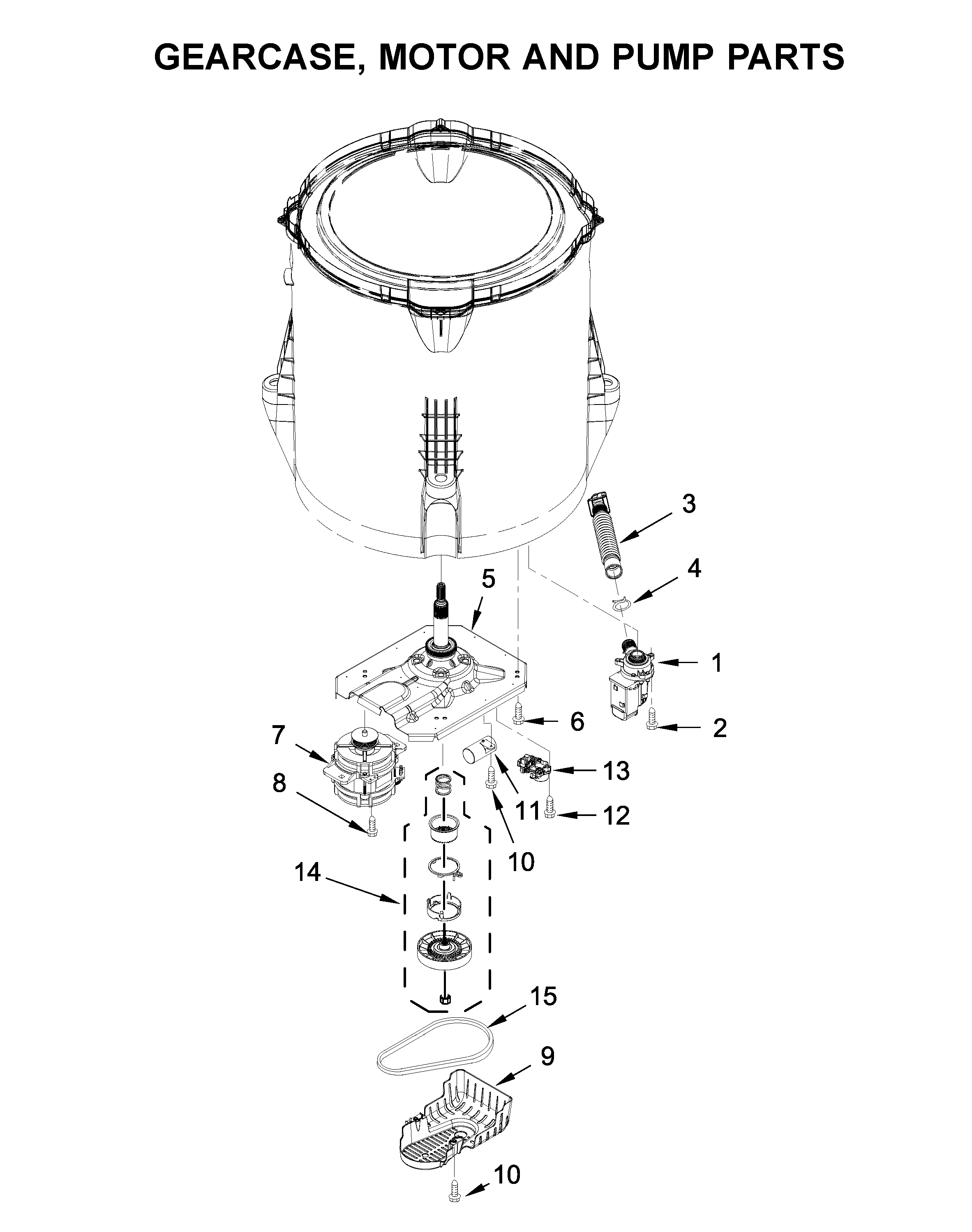 Gearcase, motor and pump parts