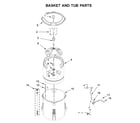 Whirlpool WTW4955HW2 basket and tub parts diagram