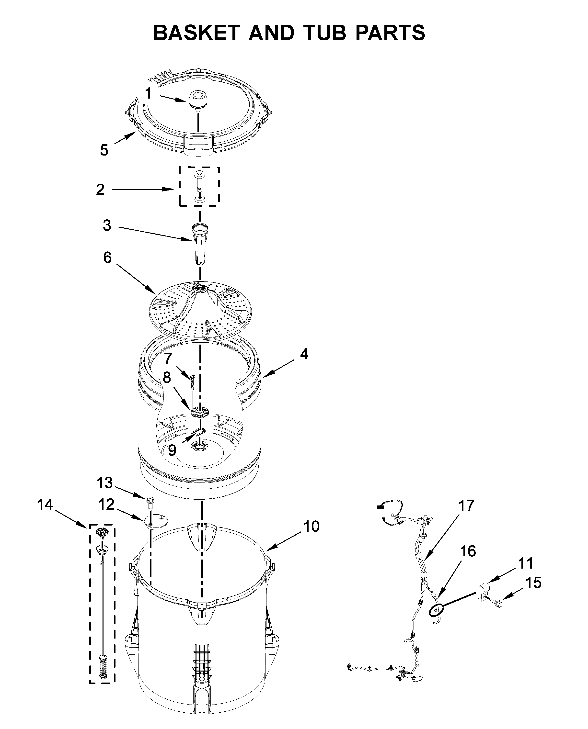 Basket and tub parts