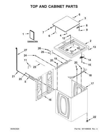Top and cabinet parts