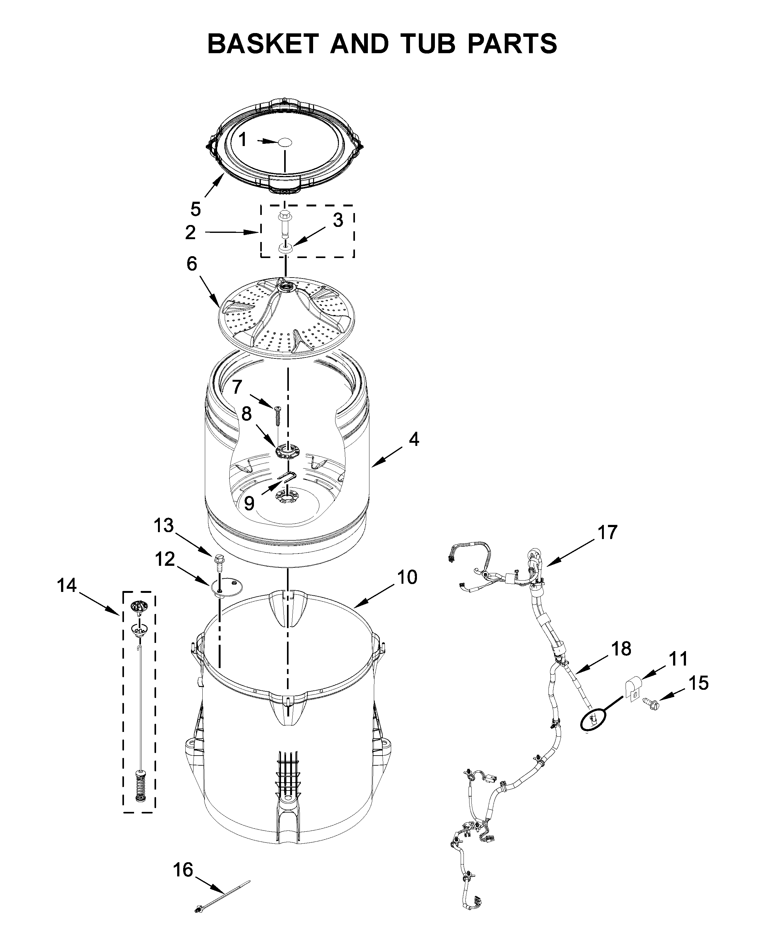 Basket and tub parts