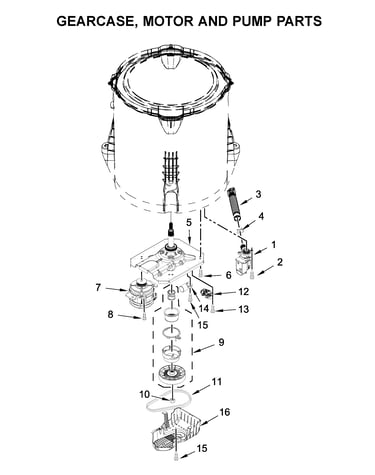 Gearcase, motor and pump parts