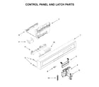 Amana ADB1400AGB3 control panel and latch parts diagram
