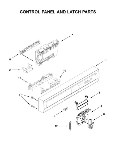 Control panel and latch parts