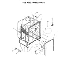 Amana ADB1400AGW3 tub and frame parts diagram