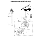 Amana ADB1400AGW3 pump, washarm and motor parts diagram