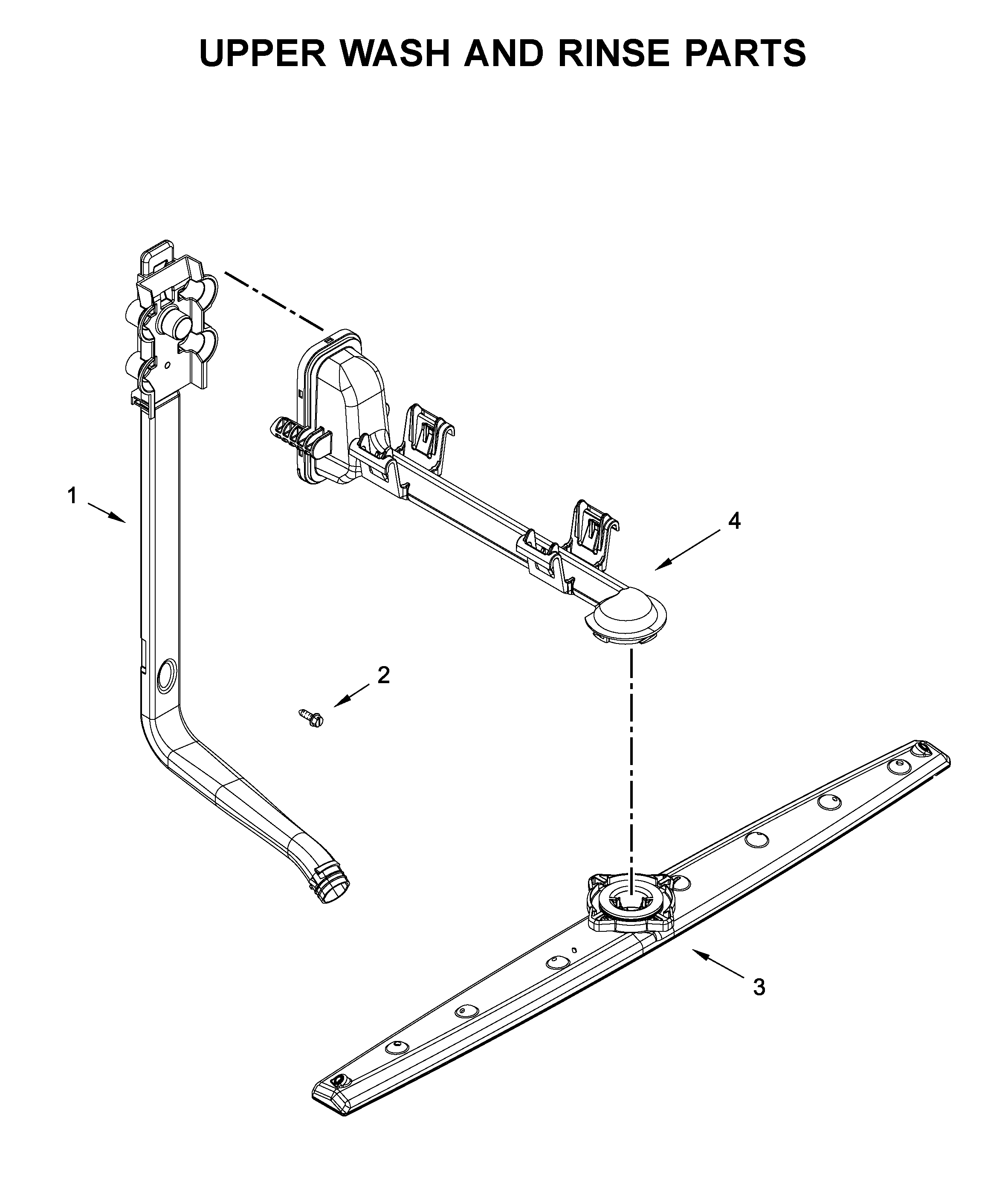 Upper wash and rinse parts