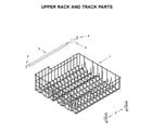 Amana ADB1400AGW3 upper rack and track parts diagram