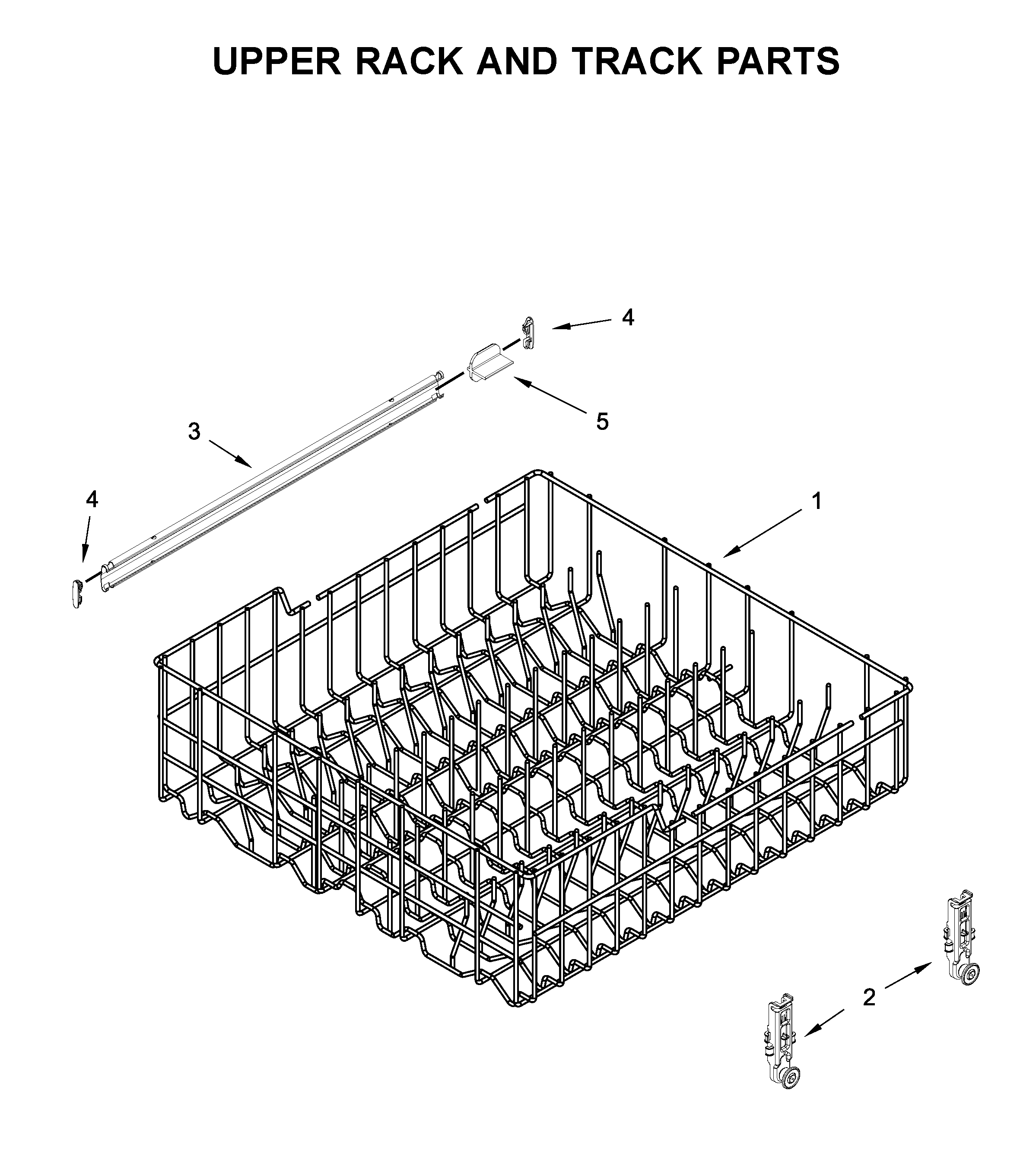Upper rack and track parts