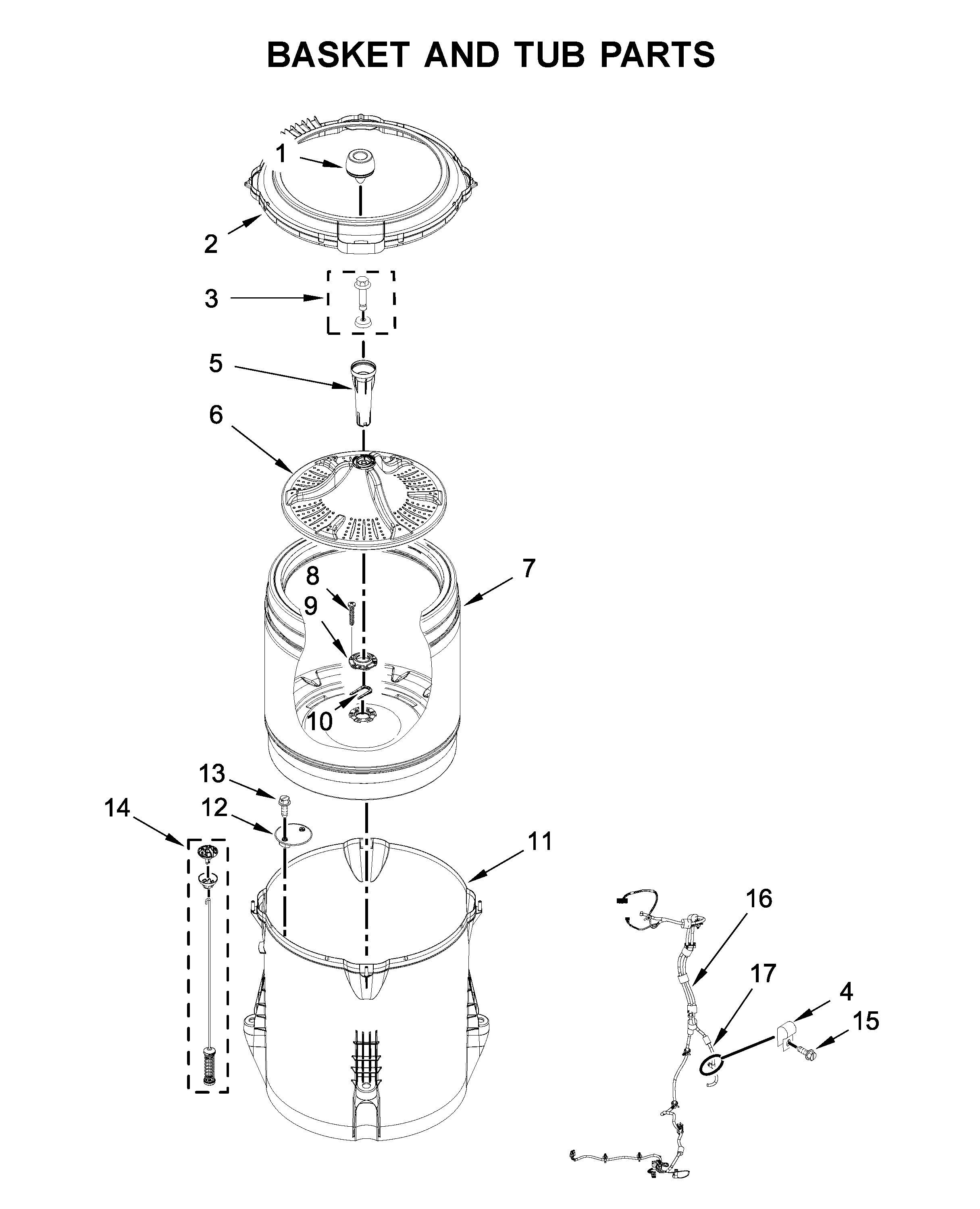 Basket and tub parts